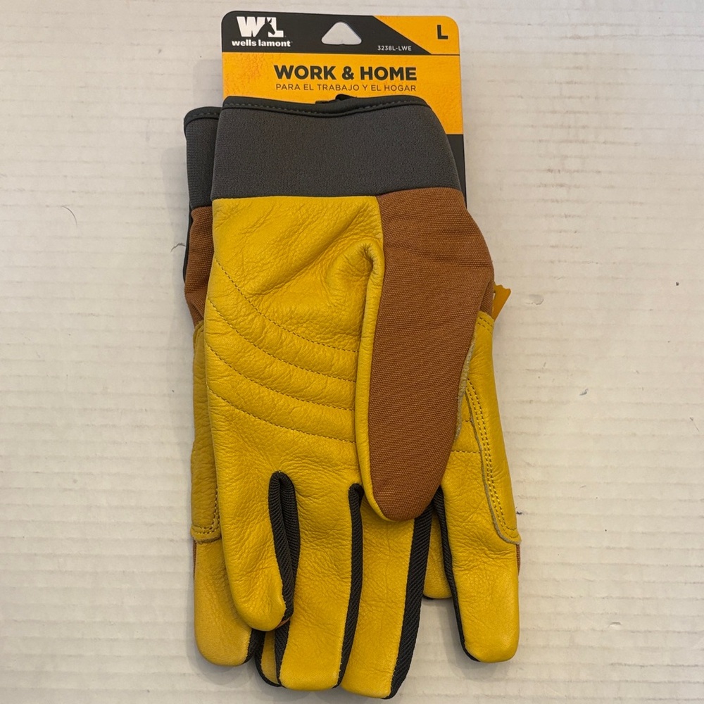 Men's Yellow Work Gloves - L